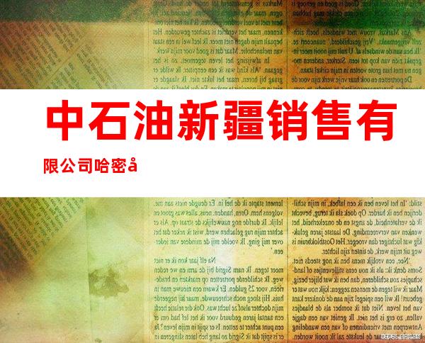 中石油新疆销售有限公司哈密分公司