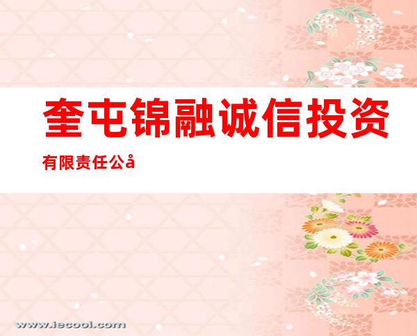 奎屯锦融诚信投资有限责任公司