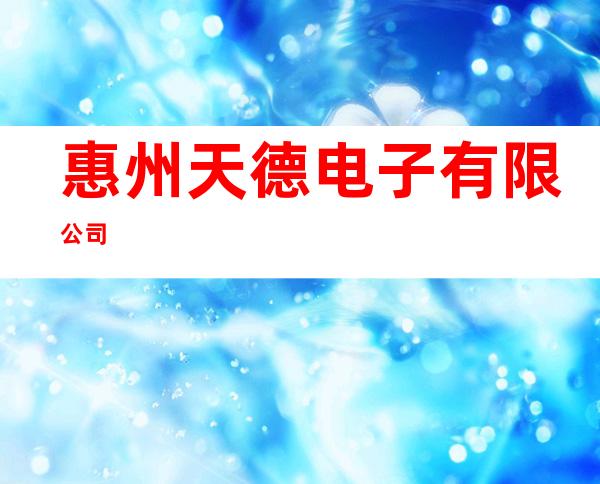 惠州天德电子有限公司