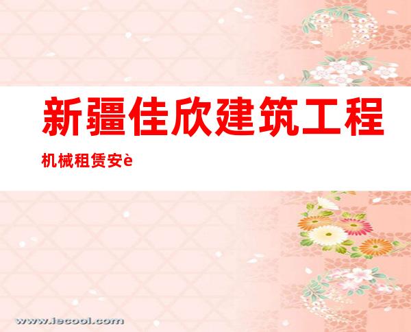 新疆佳欣建筑工程机械租赁安装有限公司