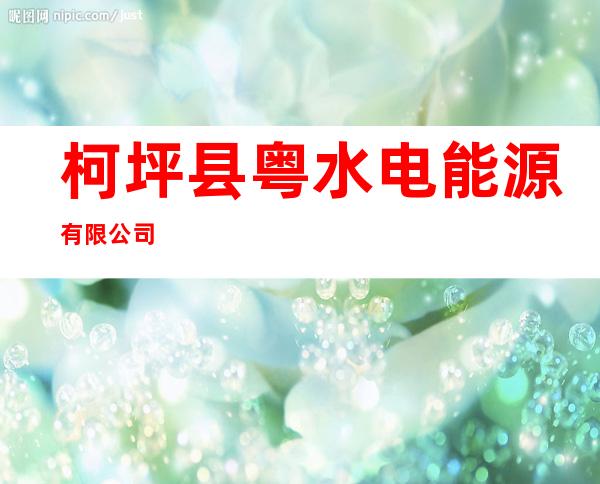 柯坪县粤水电能源有限公司