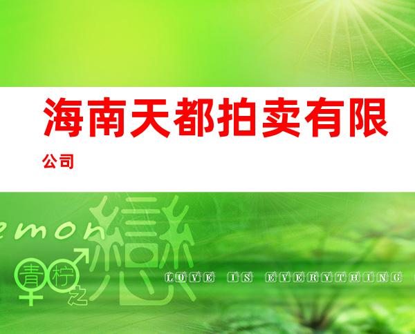 海南天都拍卖有限公司