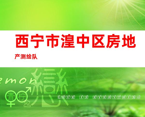 西宁市湟中区房地产测绘队