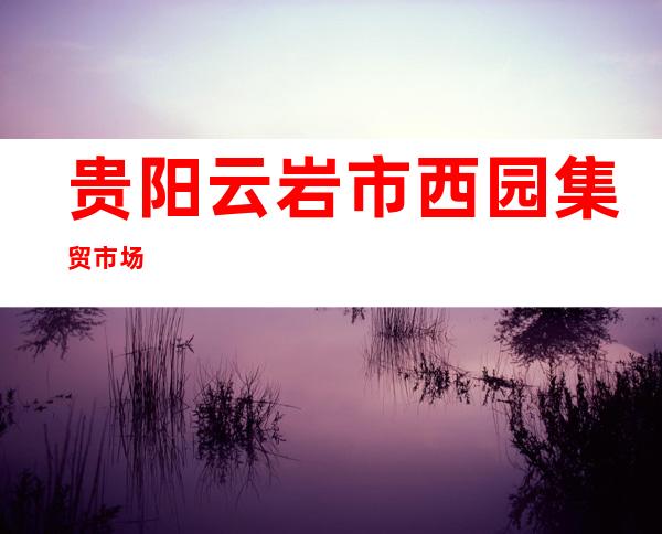 贵阳云岩市西园集贸市场