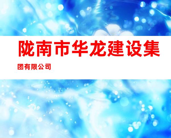 陇南市华龙建设集团有限公司